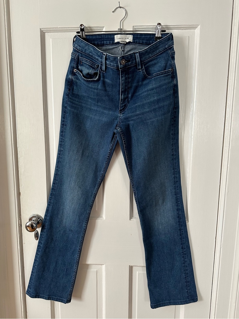 Lafayette 148 New York Mercer jeans kick flare quiet luxury blue stretch 29